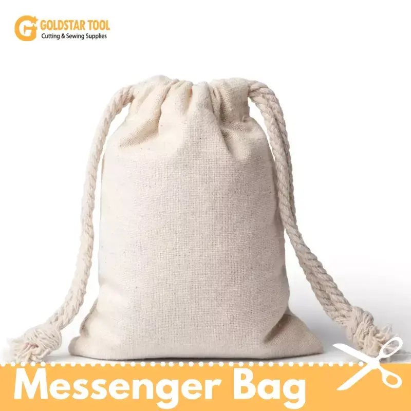 Túi messenger vải canvas tự nhiên có dây rút cho trẻ em - hướng dẫn may túi đơn giản
