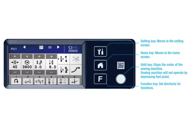 Màn hình cảm ứng LCD máy may công nghiệp Brother